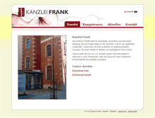 Tablet Screenshot of kanzleifrank.de